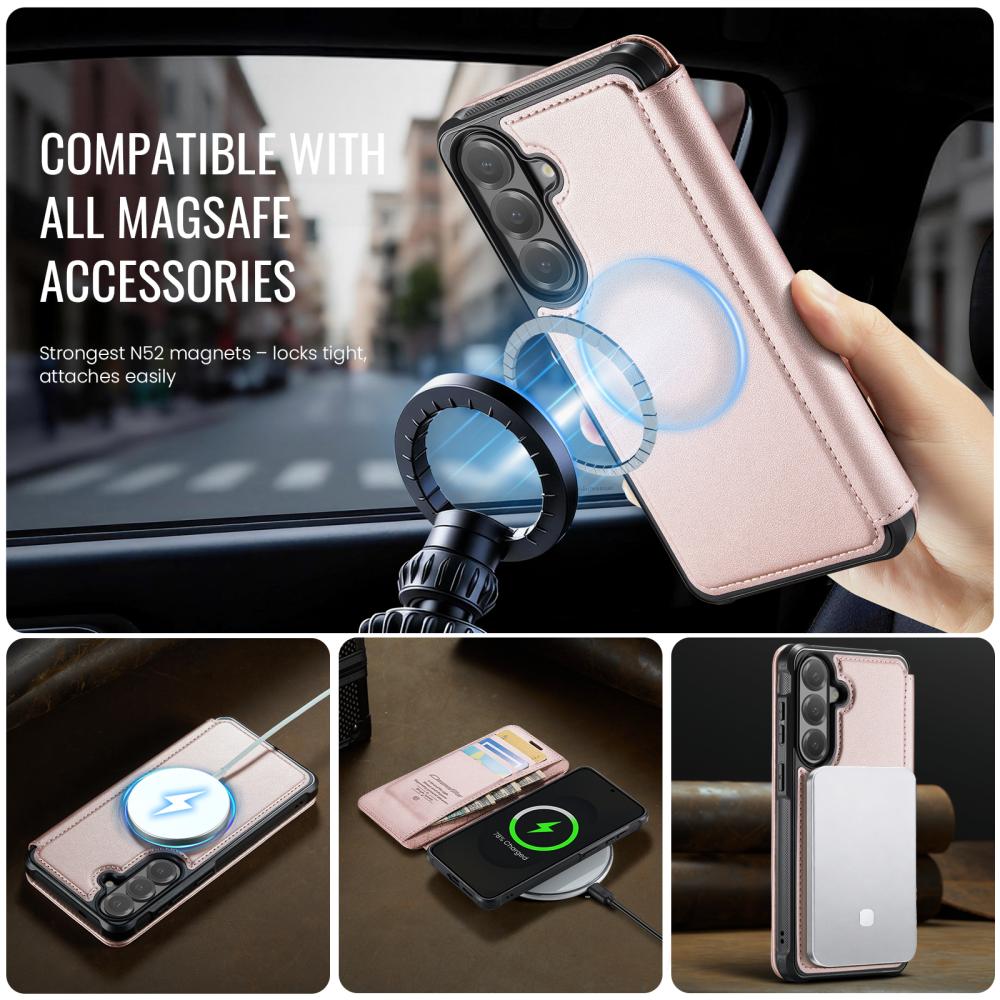 CASEME CASEME Samsung Galaxy S26 Skal RFID Plånbok Roséguld