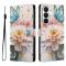  Samsung Galaxy S26 Fodral Med Tryck Blommor/Fjärilar