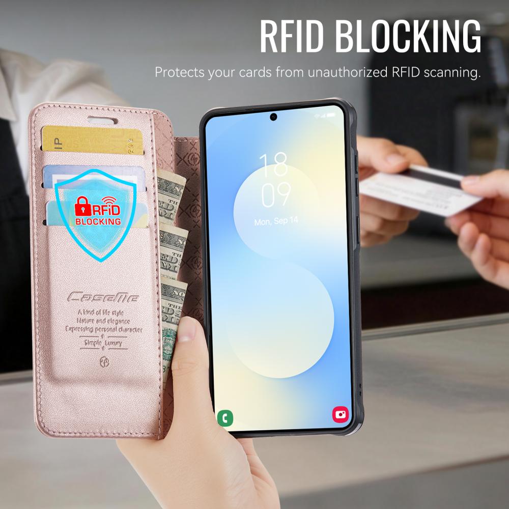 CASEME CASEME Samsung Galaxy S26 Skal RFID Plånbok Roséguld