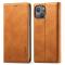 LC.IMEEKE LC.IMEEKE iPhone 15 Plus Fodral Flip Läder Brun
