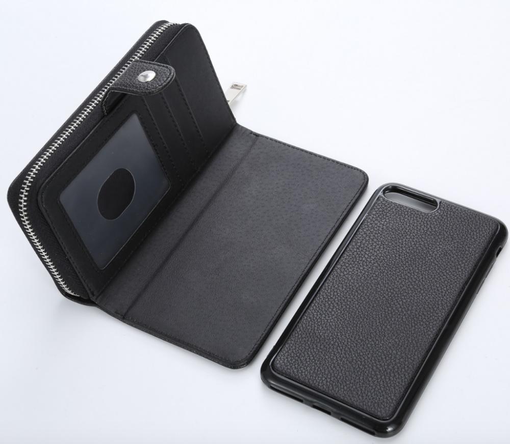  iPhone 7 Plus/8 Plus 2-i-1 Multifunktionellt Fodral Svart