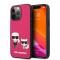 Karl Lagerfeld Karl Lagerfeld iPhone 13 Pro Skal Karl & Choupette PU Läder Fuchsia