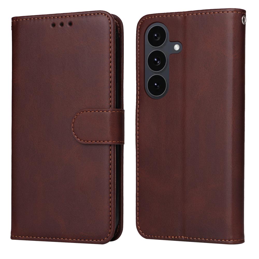 Samsung Galaxy S25 FE Plånboksfodral Läder Brun