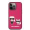 Karl Lagerfeld Karl Lagerfeld iPhone 13 Pro Skal Karl & Choupette PU Läder Fuchsia