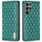 BINFEN BINFEN Galaxy S25 Ultra Fodral Flip Diamond Läder Grön