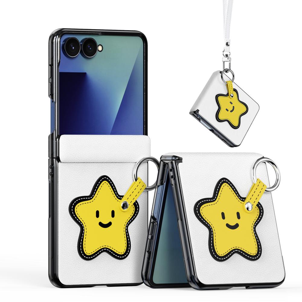 DUX DUCIS DUX DUCIS Samsung Galaxy Z Flip 8 Skal PU-Läder Stjärna Vit