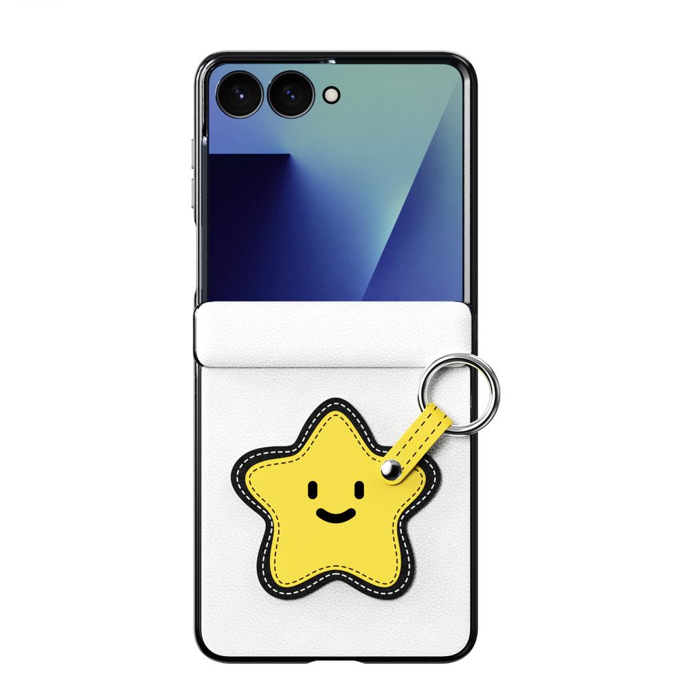 DUX DUCIS DUX DUCIS Samsung Galaxy Z Flip 8 Skal PU-Läder Stjärna Vit