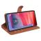  Motorola Edge 50 Pro 5G Litchi Läder Fodral Brun