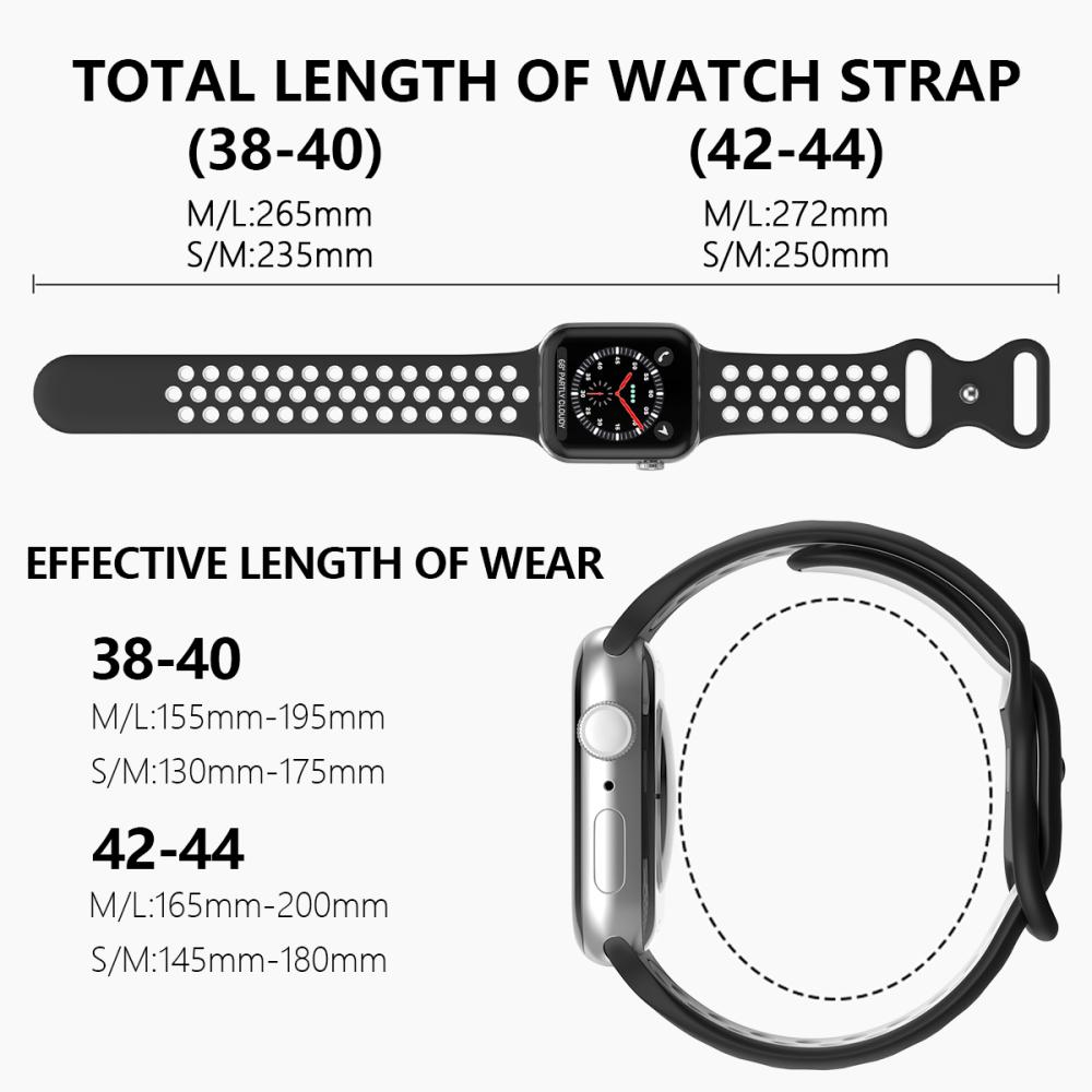 ColorPop Sportarmband Dual-Color Apple Watch 42/44/45/46/49 mm (M/L) Svart/Vit