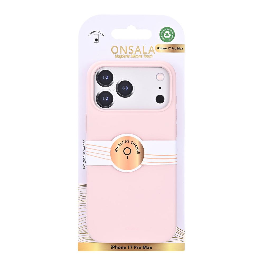 Onsala Onsala iPhone 17 Pro Max Mobilskal Med Silikonkänsla Chalk Pink