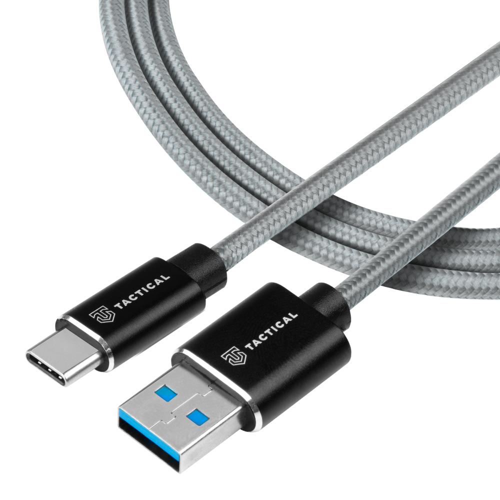 Tactical Tactical 30cm 15W 3A USB-C Laddkabel Nylon Grå