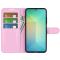  Samsung Galaxy S25 Fodral Litchi Läder Ljus Rosa
