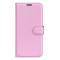  Samsung Galaxy S25 Fodral Litchi Läder Ljus Rosa
