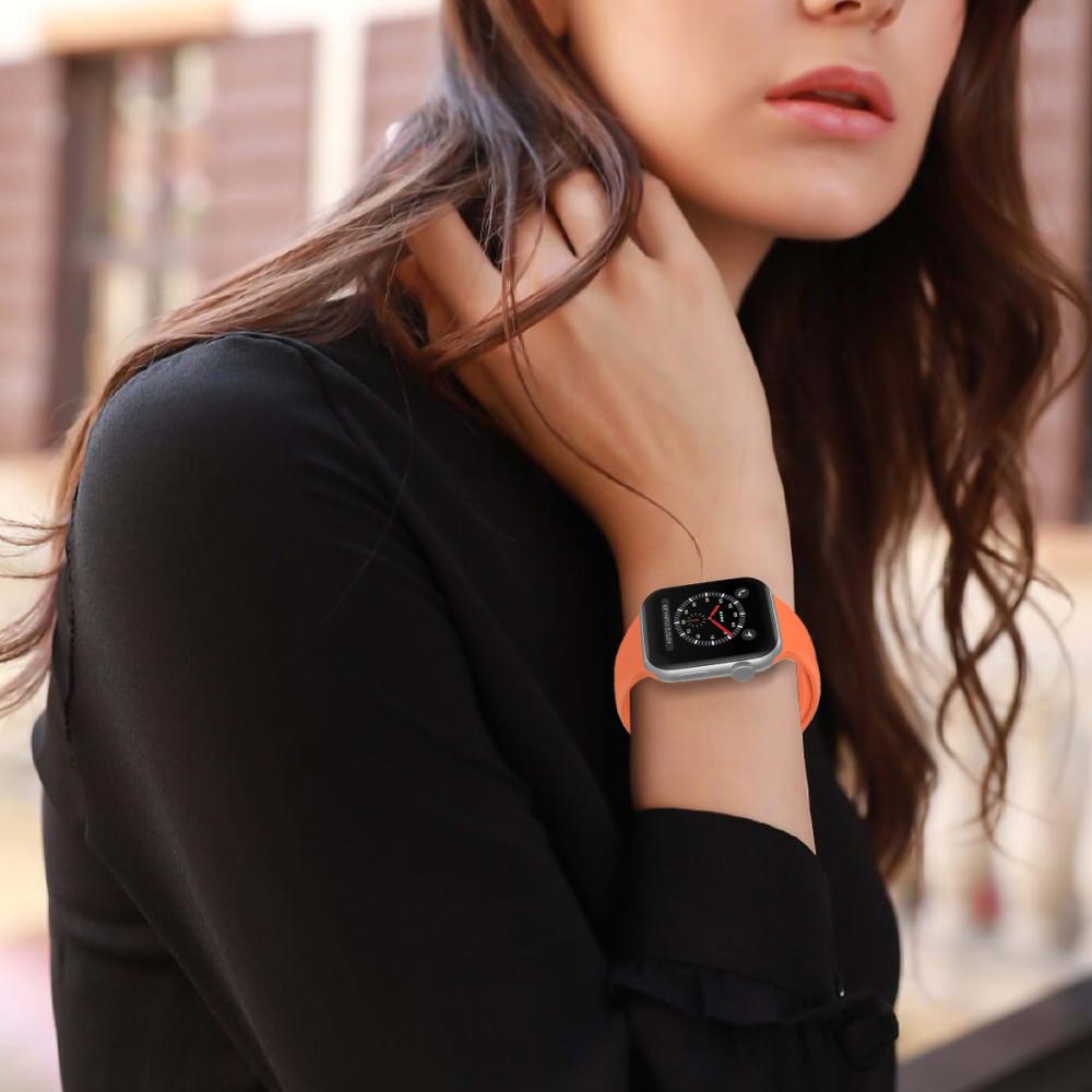 ColorPop Apple Watch 42/44/45/46/49 mm Silikon Armband (S/M) Orange