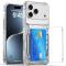  iPhone 17 Pro Max Skal Kickstand Med Kortfack Transparent