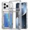  iPhone 17 Pro Max Skal Kickstand Med Kortfack Transparent