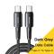 ESSAGER ESSAGER 1m 240W PD USB-C - USB-C Nylonkabel Svart
