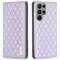 BINFEN BINFEN Galaxy S25 Ultra Fodral Flip Diamond Läder Lila