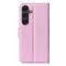  Samsung Galaxy S25 Fodral Litchi Läder Ljus Rosa