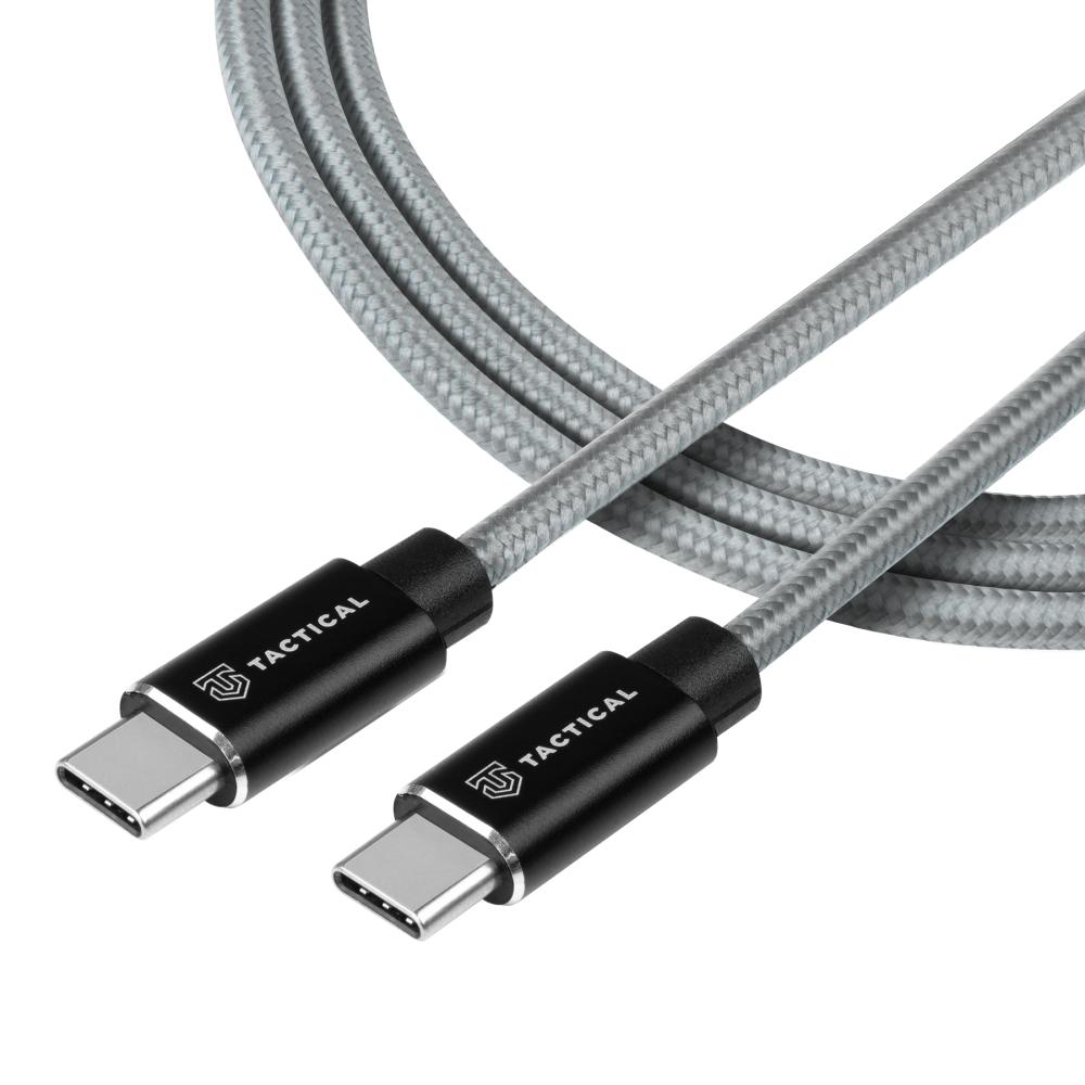 Tactical Tactical 30cm 100W 5A USB-C/USB-C Laddkabel Nylon Grå