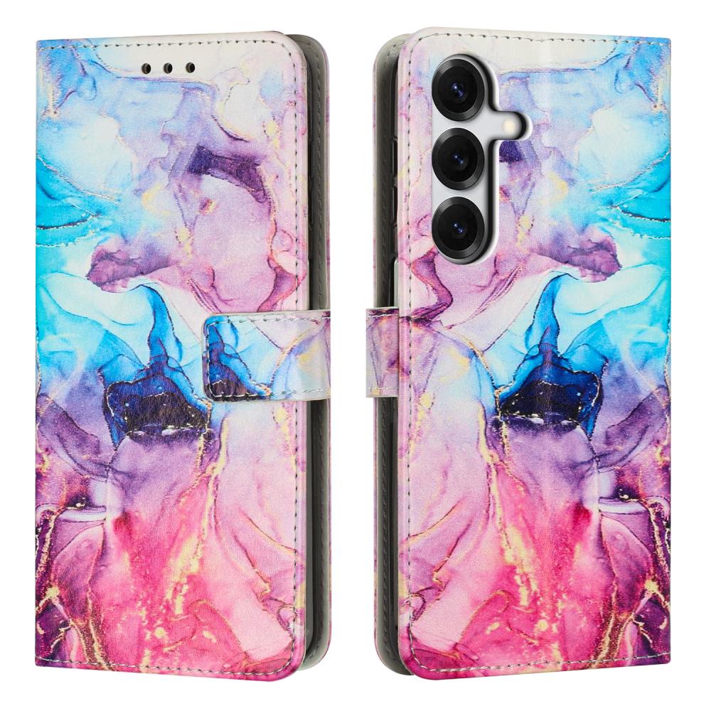  Samsung Galaxy S26 Plus Fodral Läder Marmor Rosa / Lila