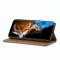 LC.IMEEKE LC.IMEEKE Galaxy S24 Fodral Flip Läder Brun