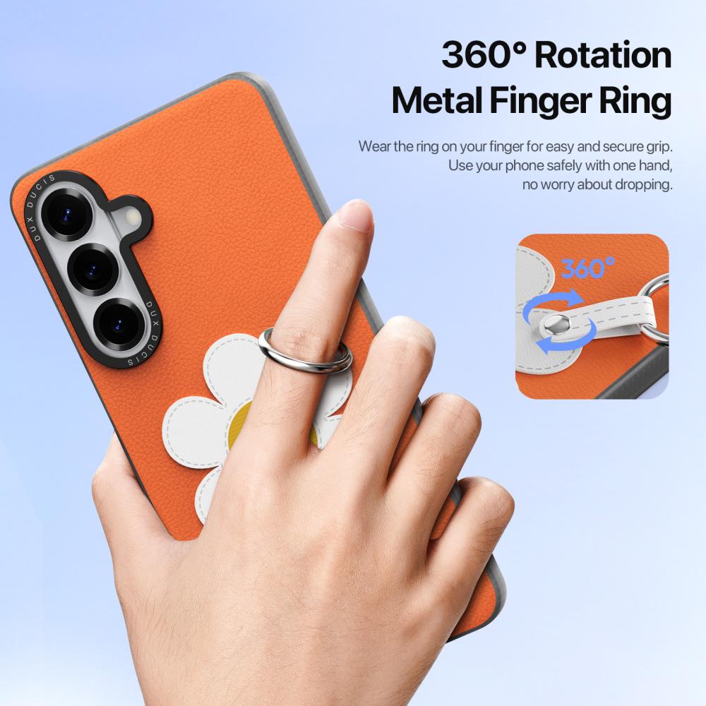 DUX DUCIS DUX DUCIS Samsung Galaxy S26 Skal PU-Läder Prästkrage Orange