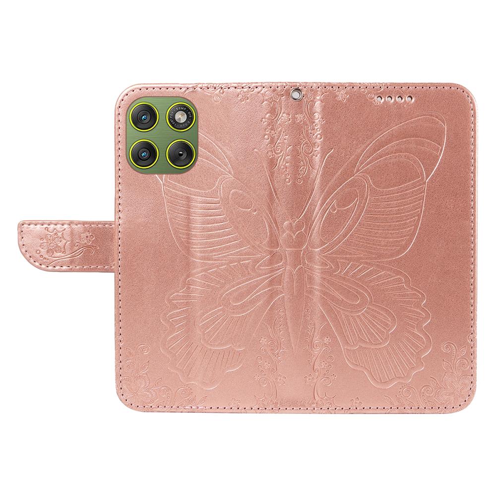  Motorola Edge 70 Fodral Med Fjäril Tryck Roséguld