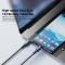 ESSAGER ESSAGER 2m 240W PD USB-C - USB-C Nylonkabel Svart