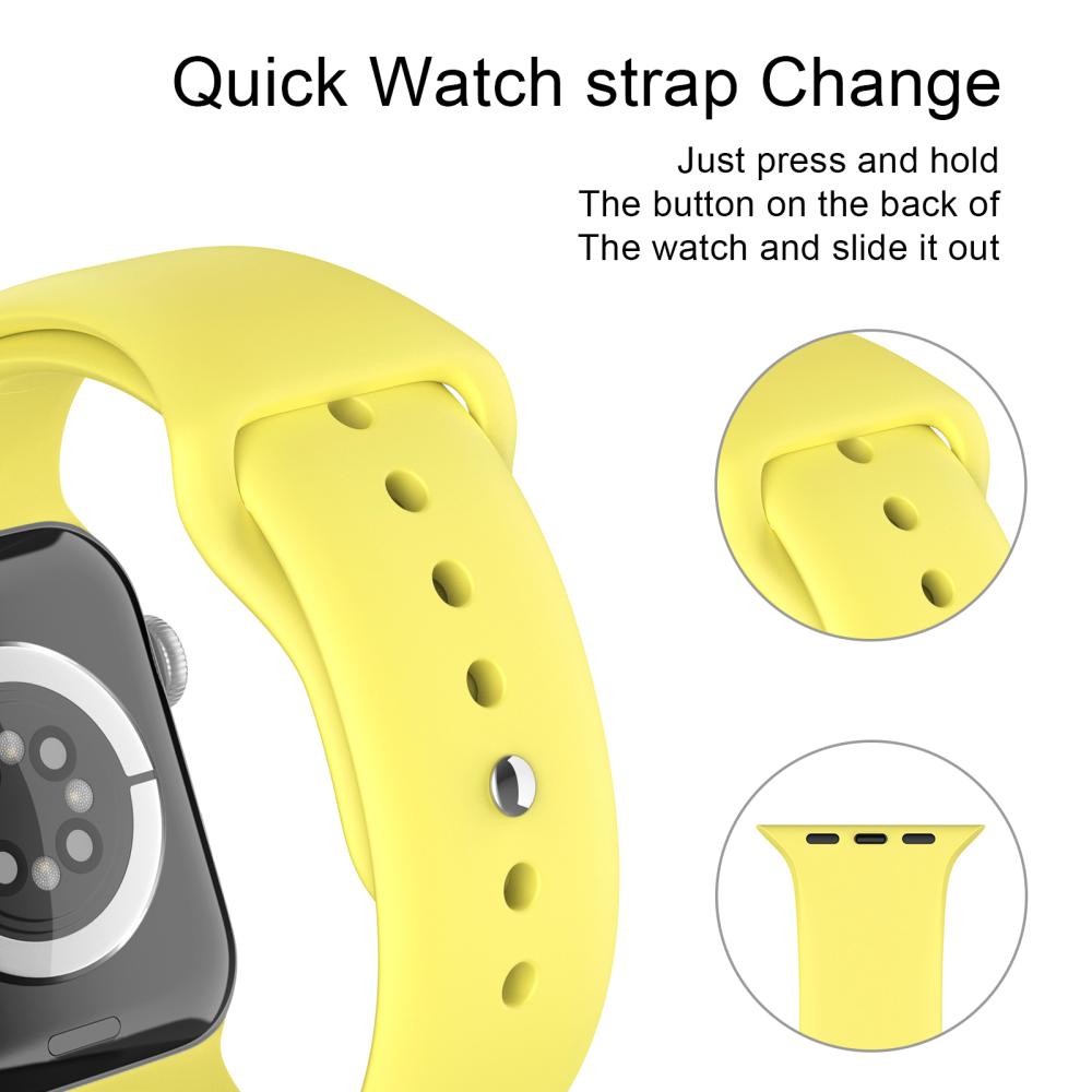 ColorPop Apple Watch 42/44/45/46/49 mm Silikon Armband (M/L) Gul