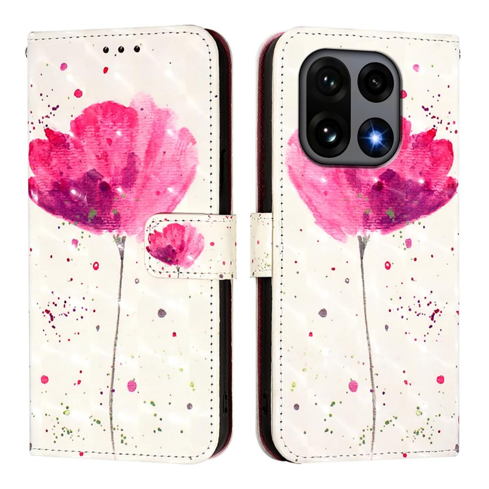  OnePlus 15 Fodral Med Tryck Rosa Blomma