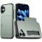  iPhone 16 Skal Hybrid Med Kortfack Militär Grön