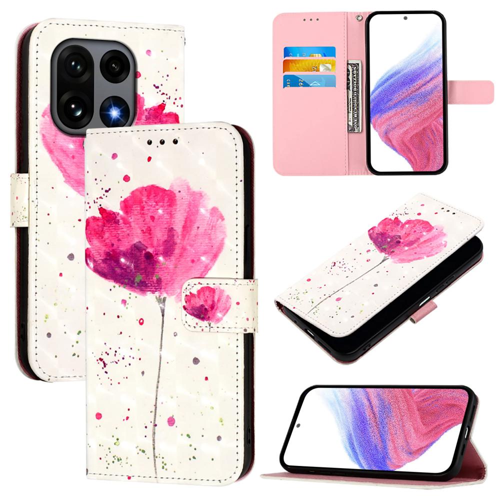  OnePlus 15 Fodral Med Tryck Rosa Blomma