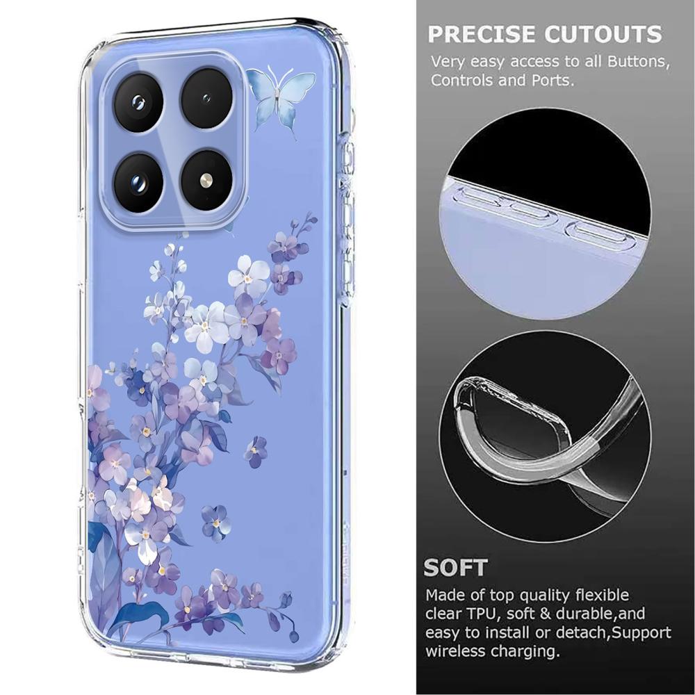  Xiaomi 17 Skal TPU Blommor Violer
