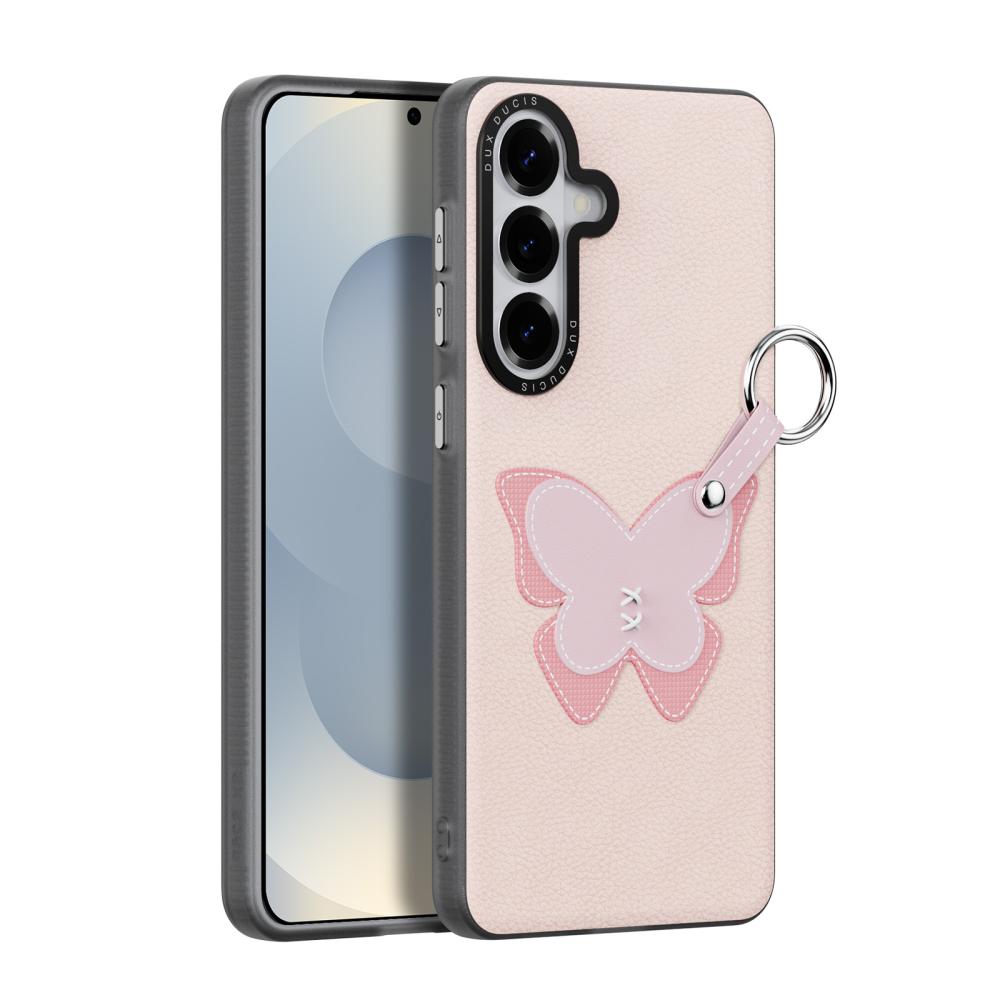 DUX DUCIS DUX DUCIS Samsung Galaxy S26 Skal PU-Läder Fjäril Ljus Rosa