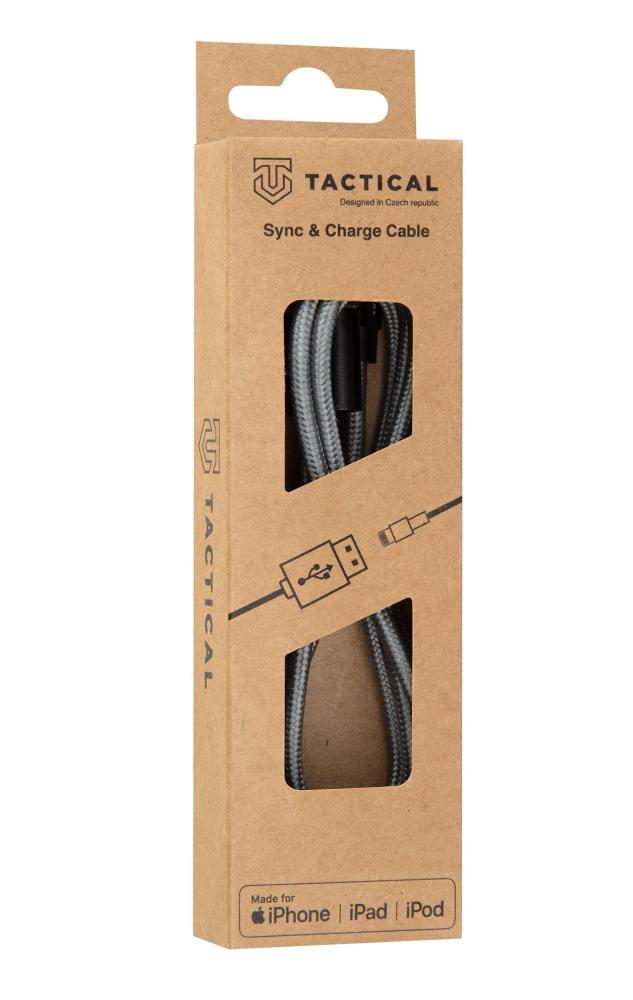 Tactical Tactical 1m 2.4A 12W MFi Lightning Laddkabel Nylon Grå