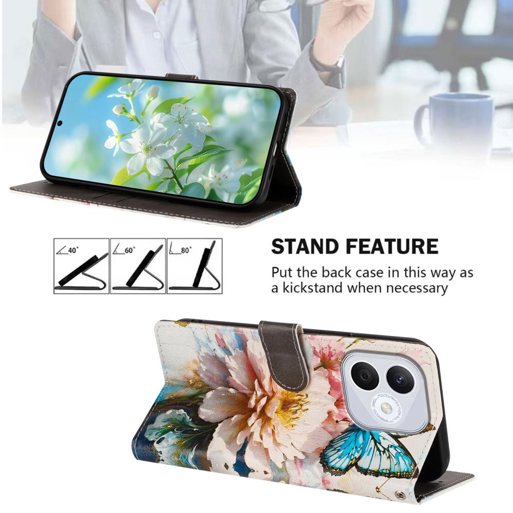  Honor 400 Lite Fodral Med Tryck Blommor / Fjäril