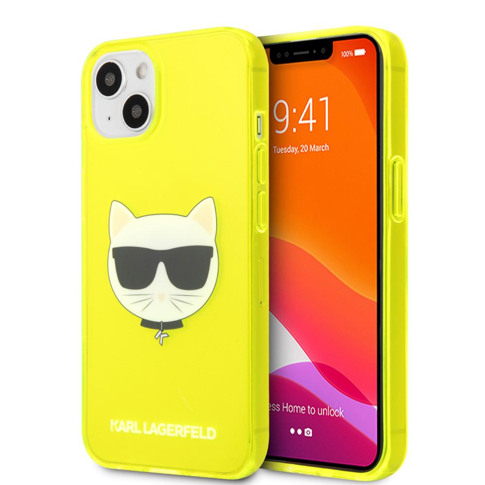 Karl Lagerfeld Karl Lagerfeld iPhone 13 Skal TPU Choupette Fluorescent Gul