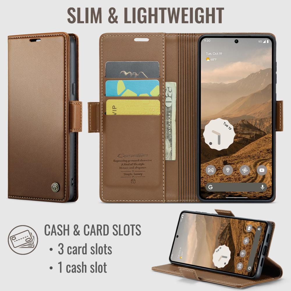 CASEME CASEME Google Pixel 11 Pro XL Fodral RFID Läder Brun