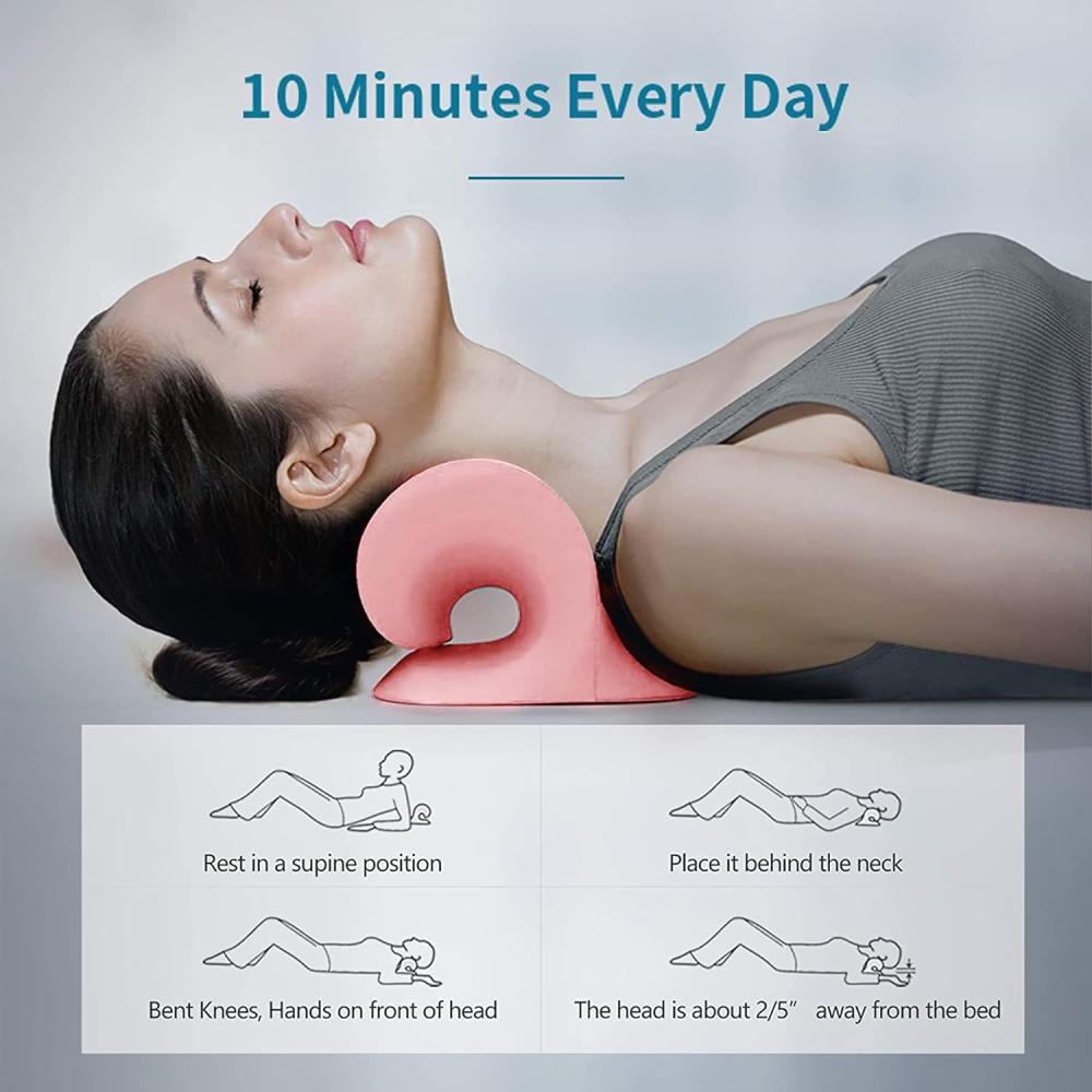  Kiropraktisk Nackkudde, Nacksträckare - Rosa