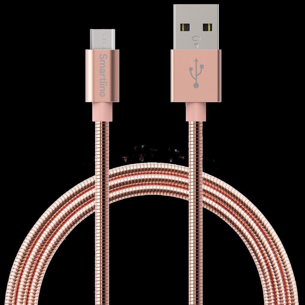 Smartline Smartline 1m Micro USB Laddningskabel Metallic Roséguld