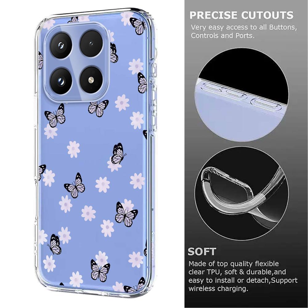  Xiaomi 17 Skal TPU Fjärilar/Blommor