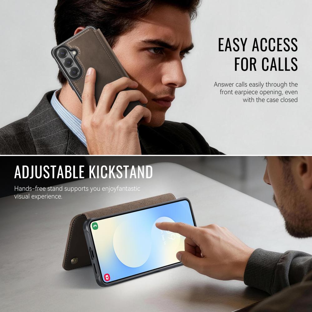CASEME CASEME Samsung Galaxy S26 Plus Skal RFID Plånbok Brun
