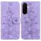  Samsung Galaxy A27 5G Fodral Läder Blommor Lila