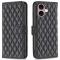  iPhone 16 Plus Fodral Diamond Läder Svart