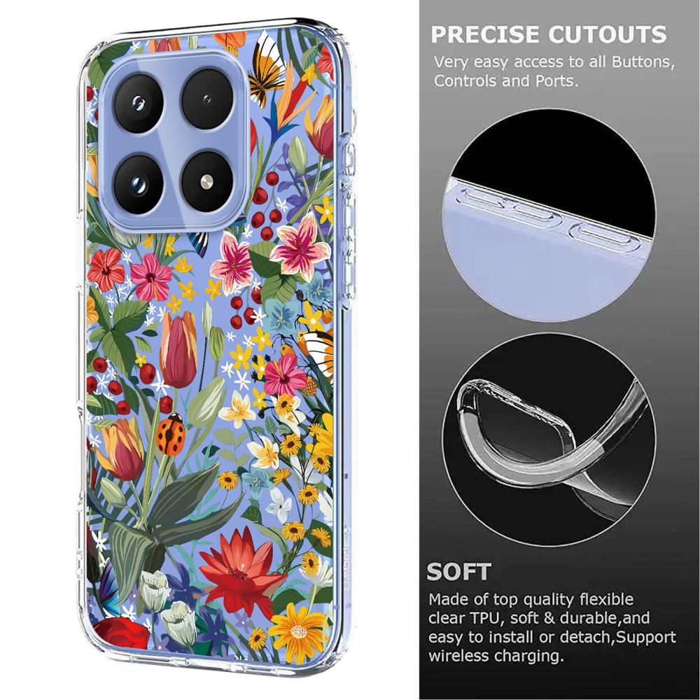  Xiaomi 17 Skal TPU Blommor Liljor