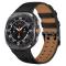  Samsung Galaxy Watch 8 46/44/40 mm Armband Äkta Läder Svart
