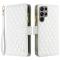 BINFEN BINFEN Galaxy S25 Ultra Fodral Diamond Multifunktionell Vit