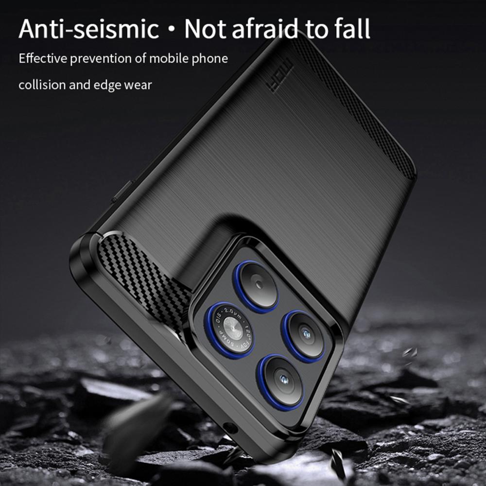 MOFI MOFI Motorola Edge 70 Skal Borstad Stål Textur Röd