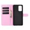  Samsung Galaxy A72 - Litchi Läder Fodral - Ljus Rosa